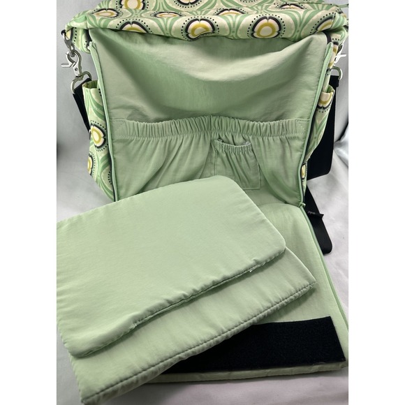 PETUNIA PICKLE BOTTOM Boxy Backpack DIAPER BAG Changing Pad Aqua Floral - Picture 10 of 13